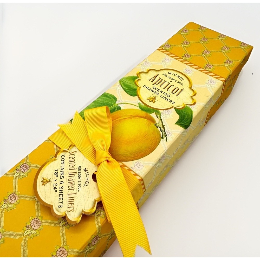 New Vintage Michel Design Works Apricot Scented Drawer Liners 6 Sheets 006 DWL01